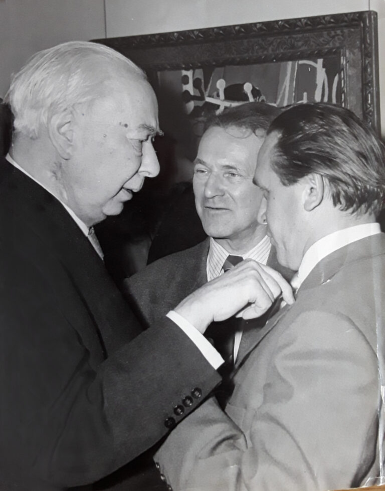 Theodor Heuss, Kurt Weinhold und Wilhelm Hager